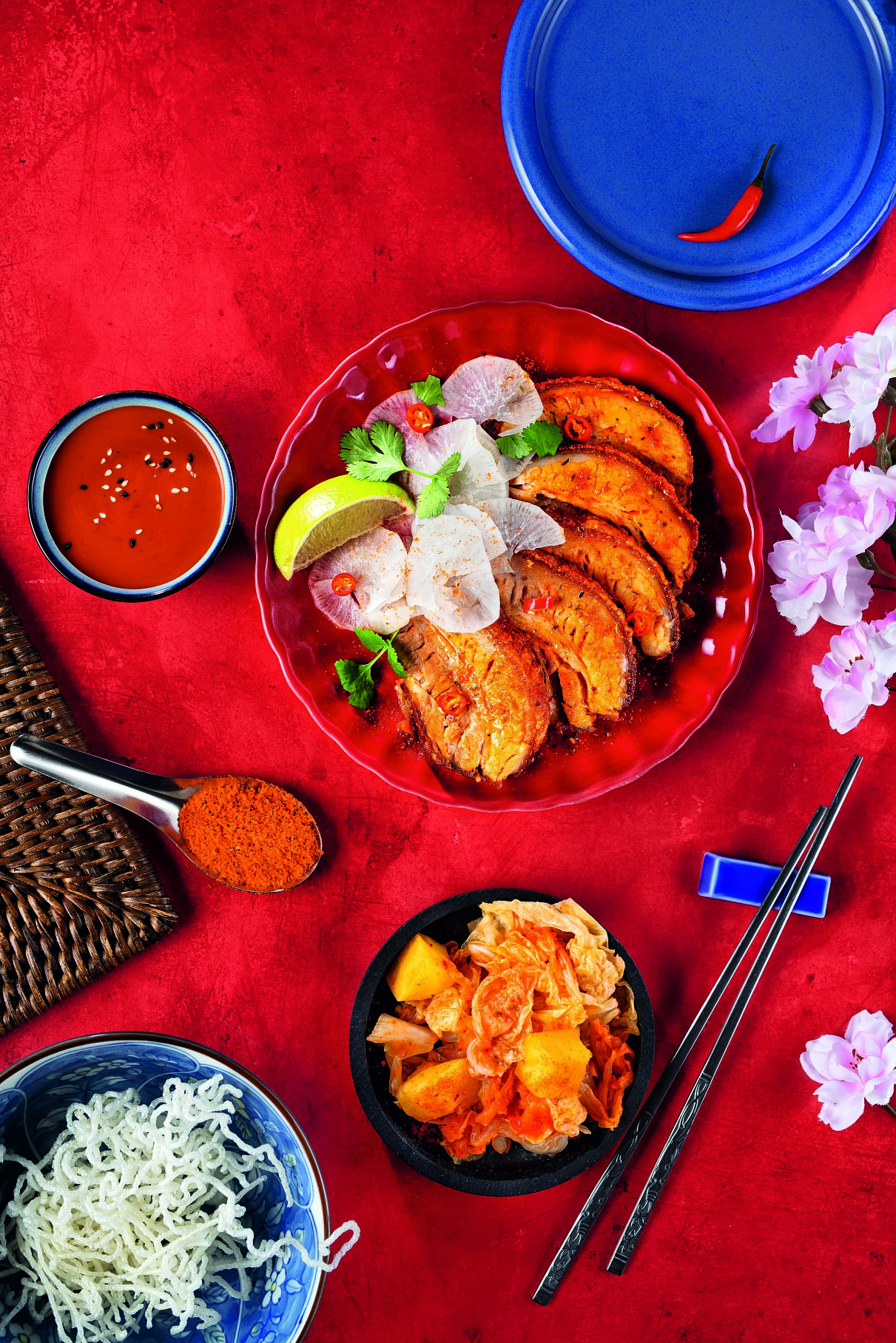 Koreanischer Schweinebauch mit Ananas-Kimchi